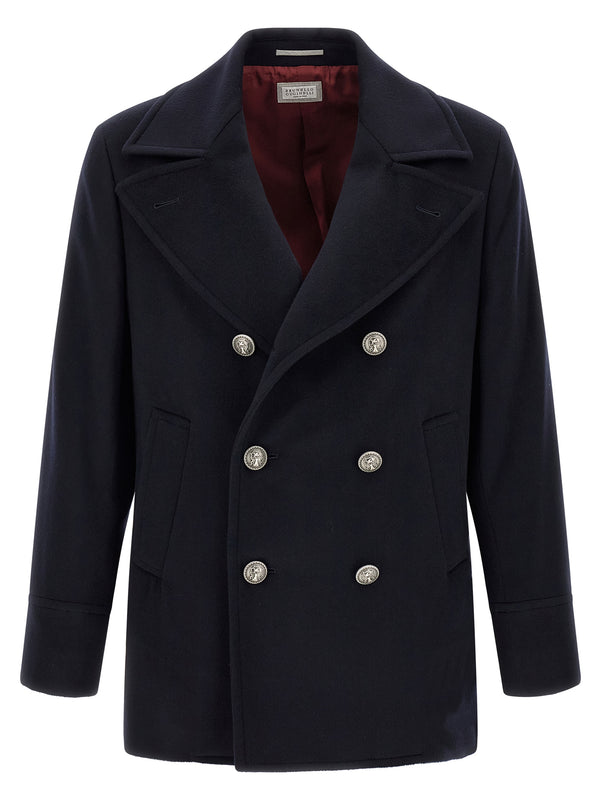 Blue Virgin Wool Coat Clothing