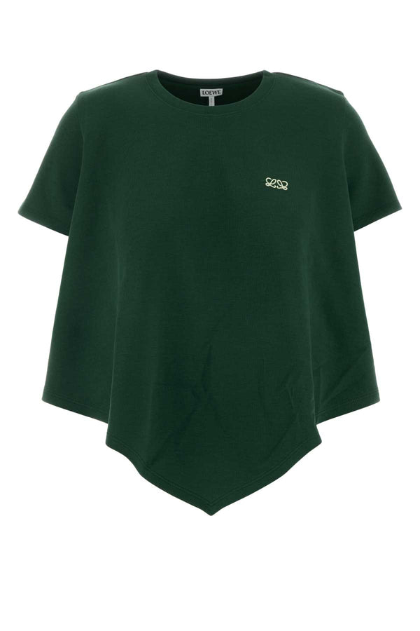 Bottle Green Cotton Blend T-Shirt Dark Exterior: Nylon