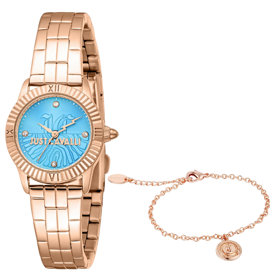 Just Cavalli Stainless steel (case and bracelet) watch in blue