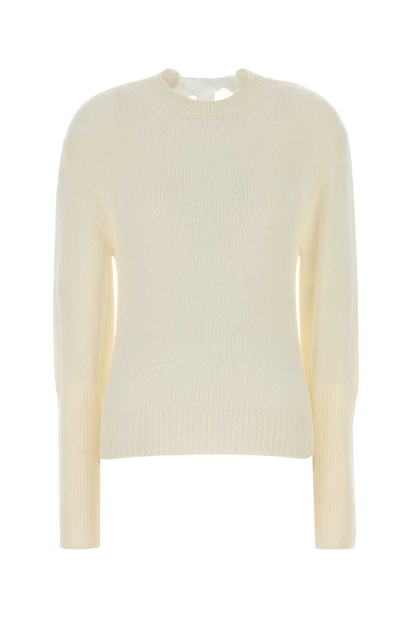 Lanvin Girocollo 98% Cashmere sweater in white