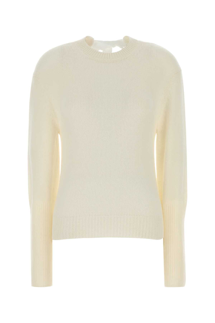 Lanvin Girocollo 98% Cashmere sweater in white