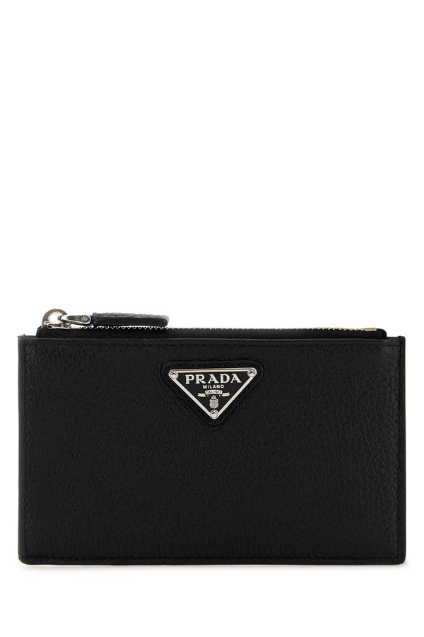Prada 100% Calfskin card case in black