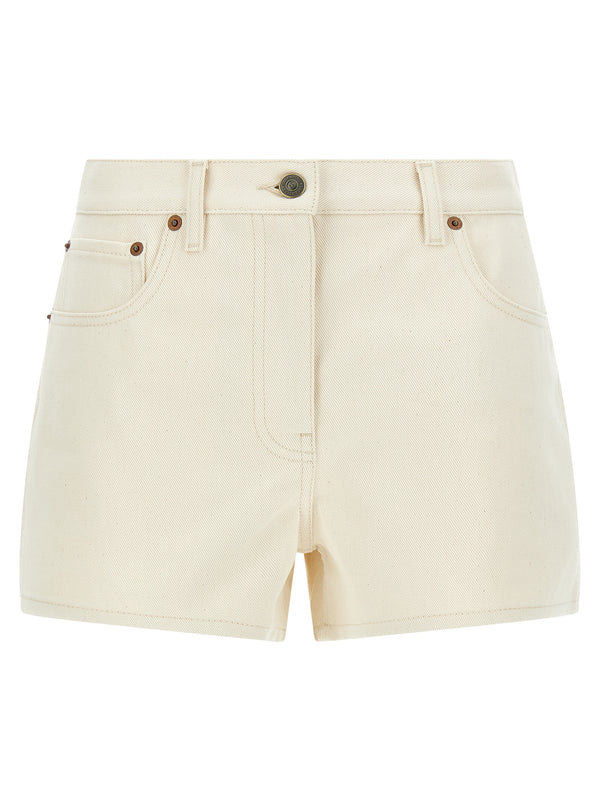 Beige Cotton Bermuda Shorts