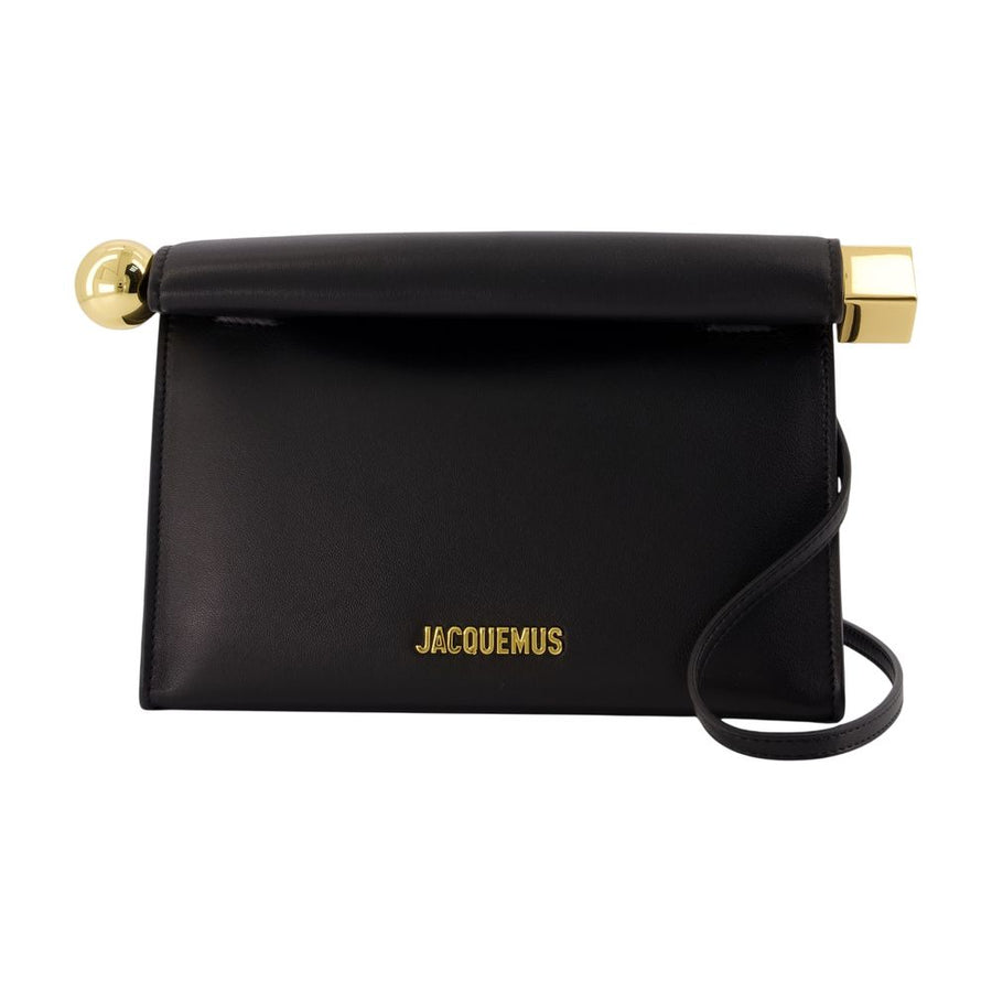 Le Sac Rond Carre - Jacquemus Leather Black Lambskin Bags / Handbags-purses