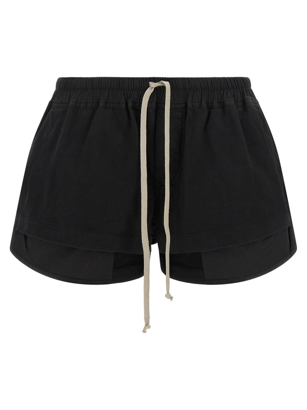 Black Cotton Bermuda Shorts