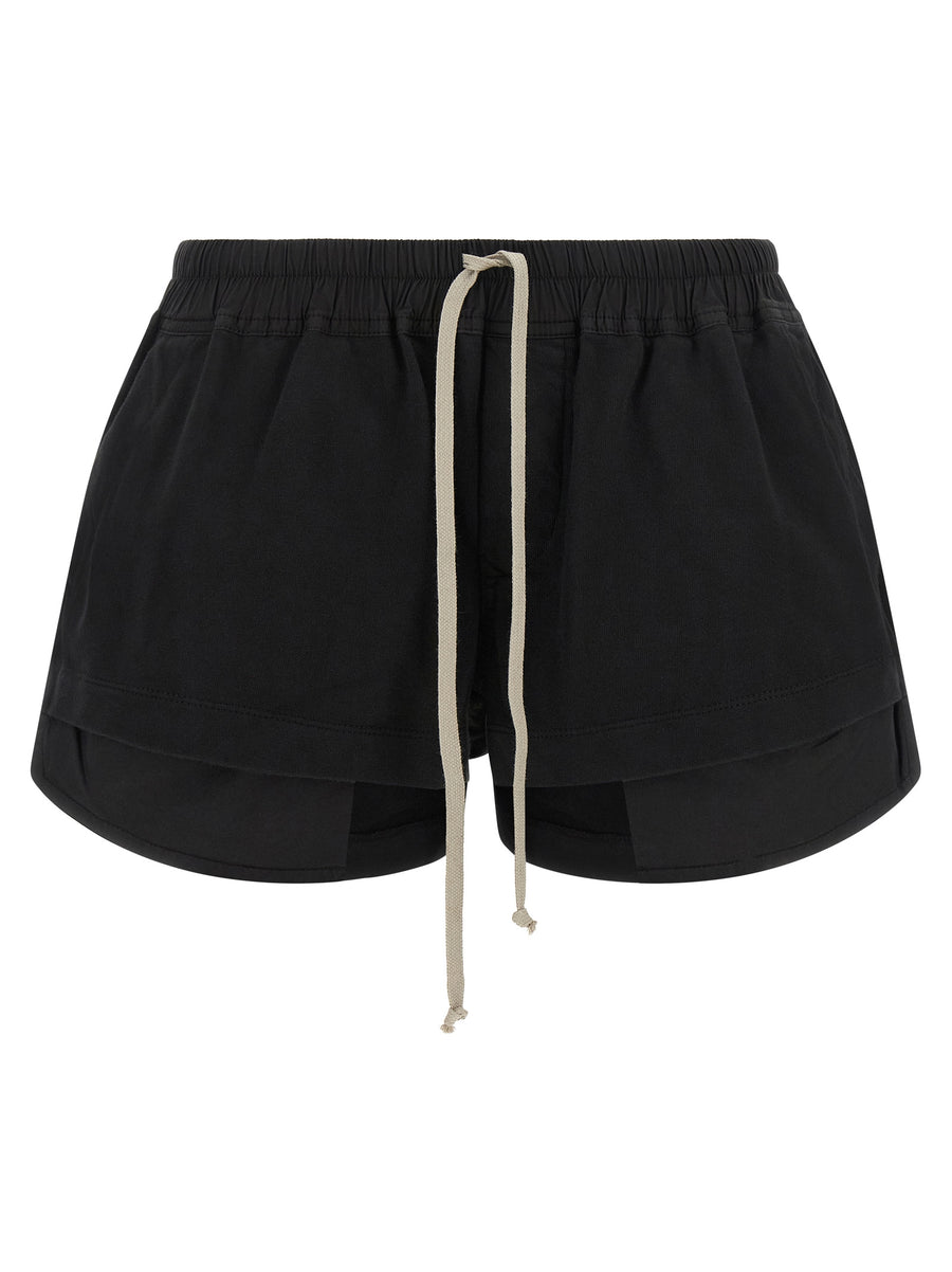 Black Cotton Bermuda Shorts