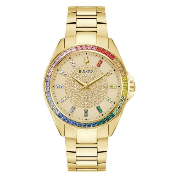 Bulova Stainless steel case watch in gold