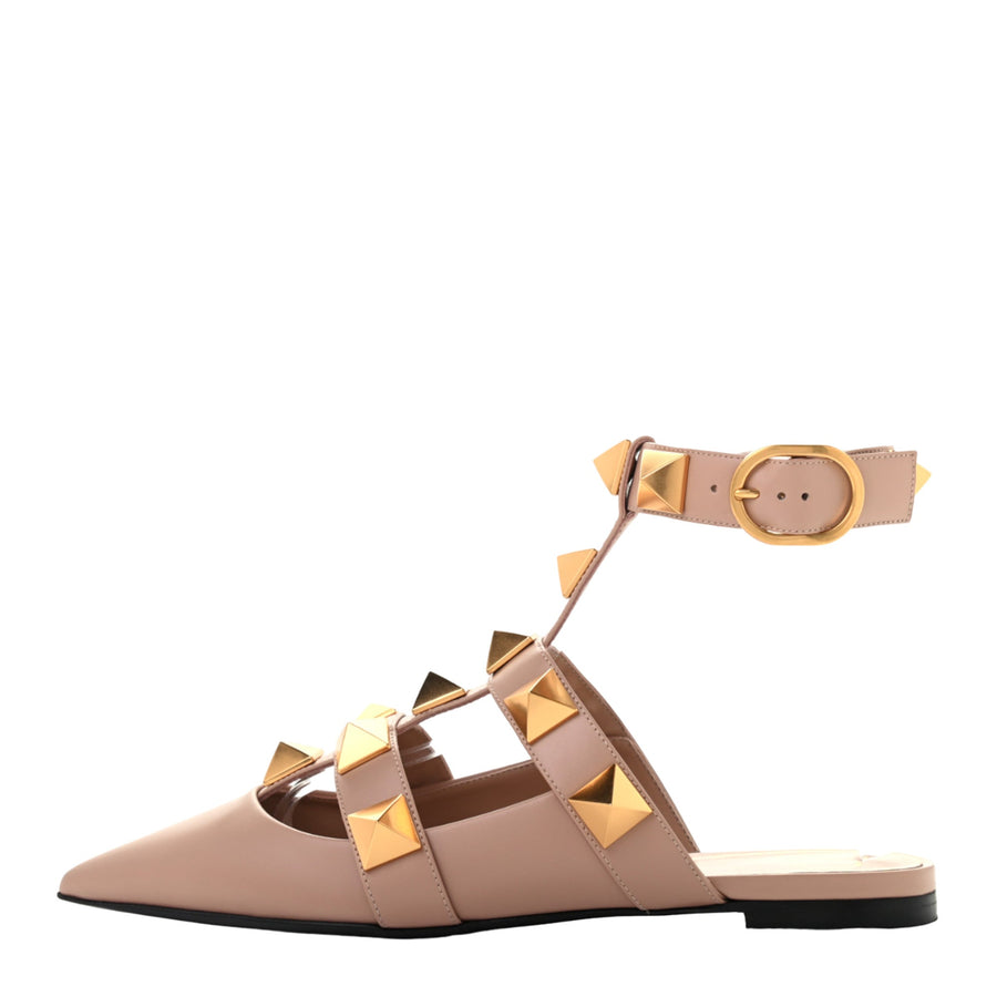 Valentino Garavani Leather ballet flat in beige