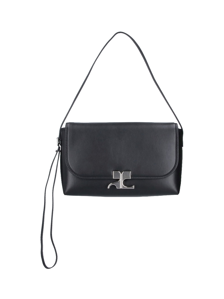 CourrèGes 100% Cow Leather shoulder bag in black