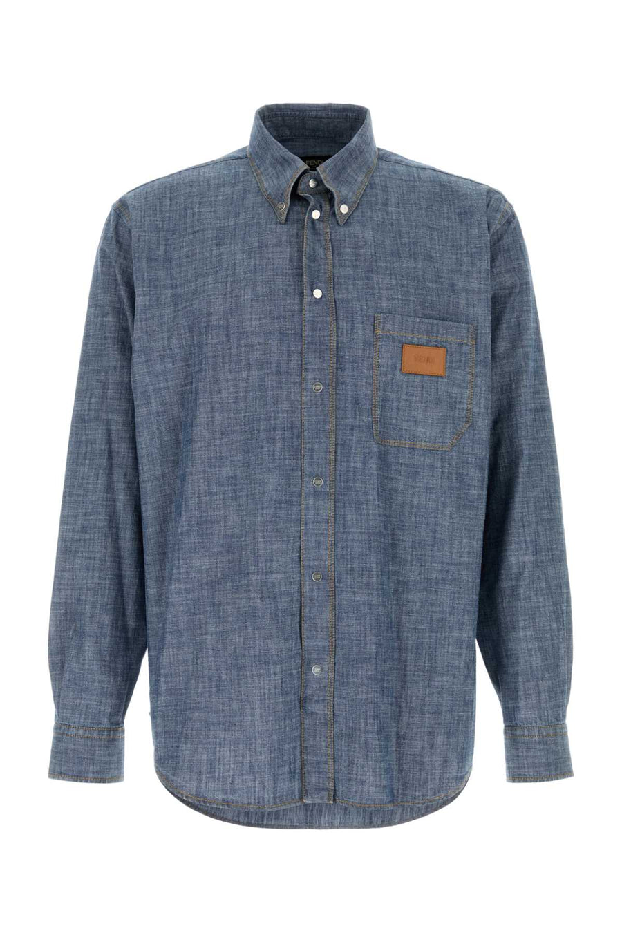 Light-Blue Chambray Shirt Light Blue Exterior: Cotton Camicie