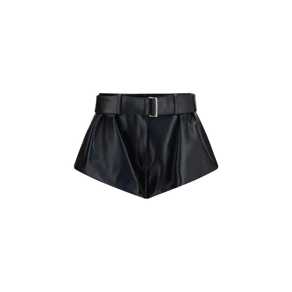 Magda Butrym 100% Sheep Leather bermuda shorts in black