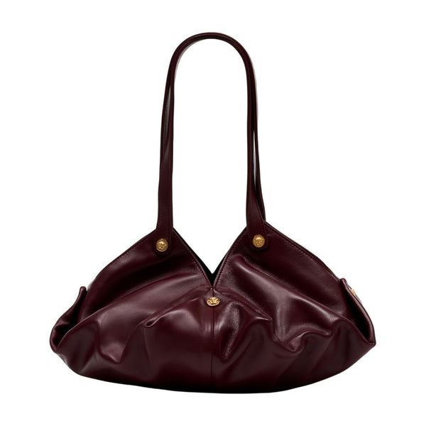 Versace Lambskin shoulder bag in burgundy