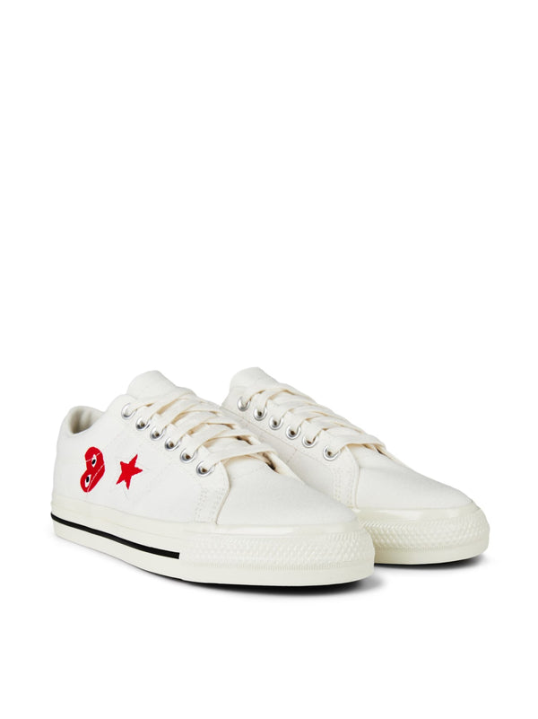 Comme des Garçons Canvas upper sneaker in white