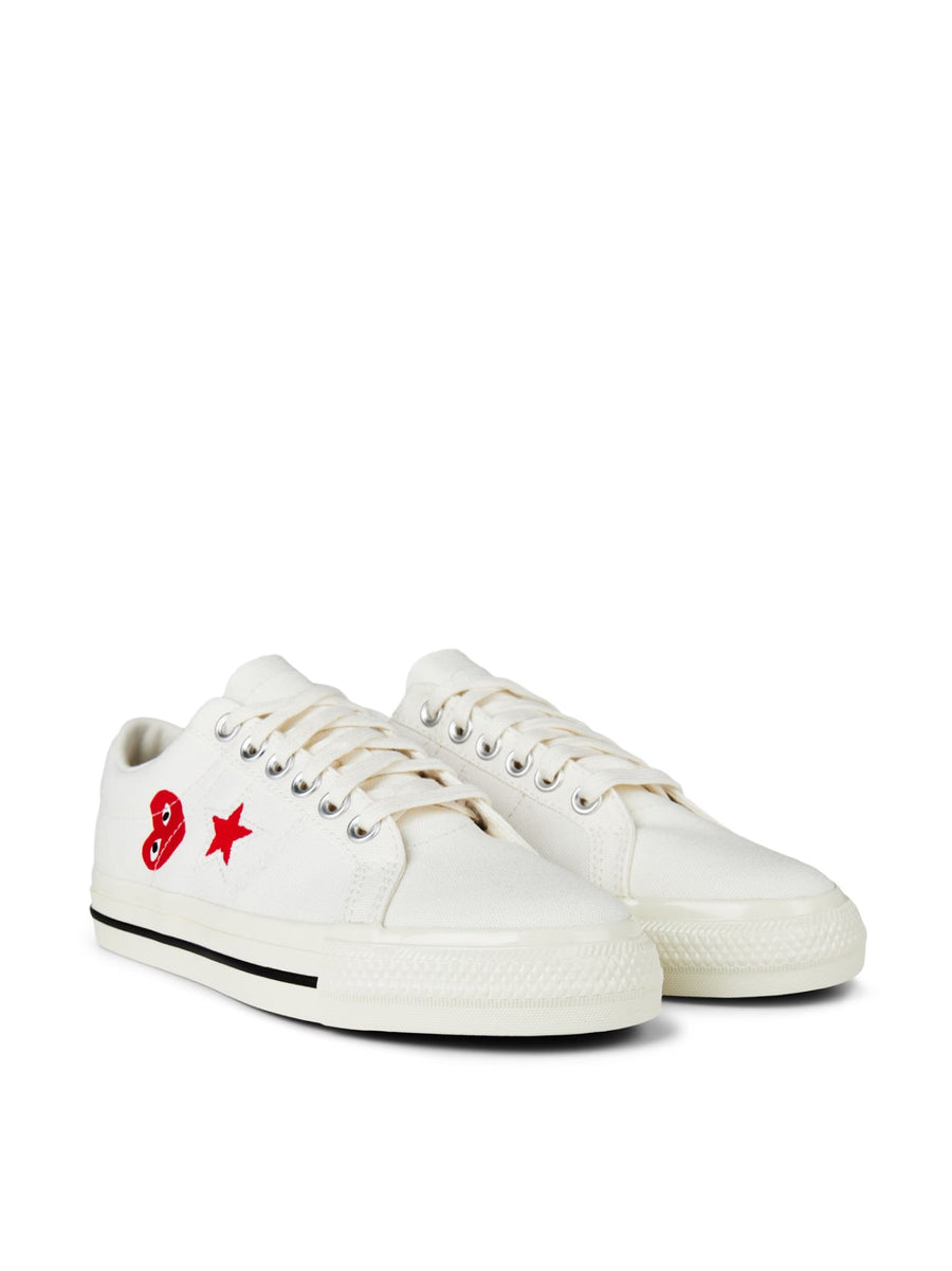 Comme des Garçons Canvas upper sneaker in white