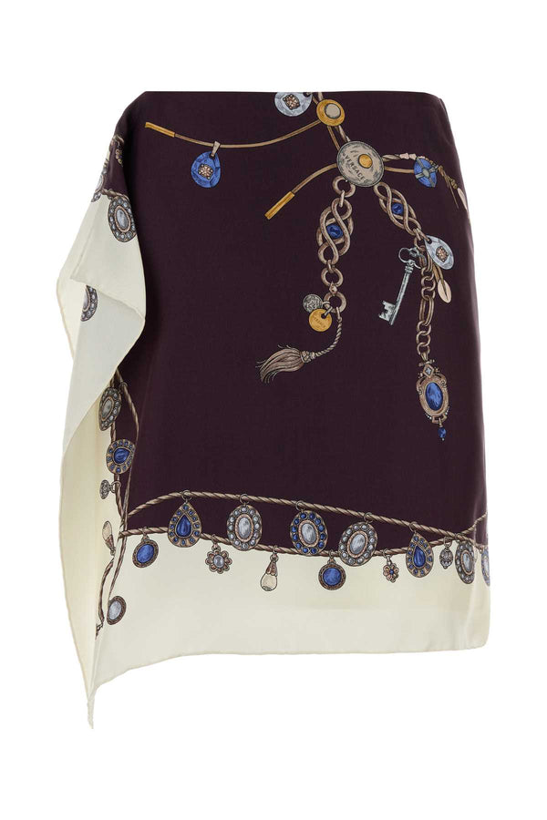 Versace Exterior: 100% Silk; Lining: 75% Acetate 25% Silk skirt in burgundy