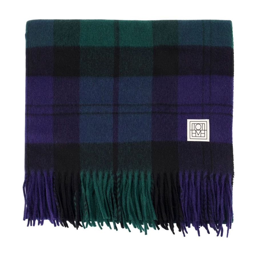 Checked Scarf - Toteme Cashmere Green Accessories /