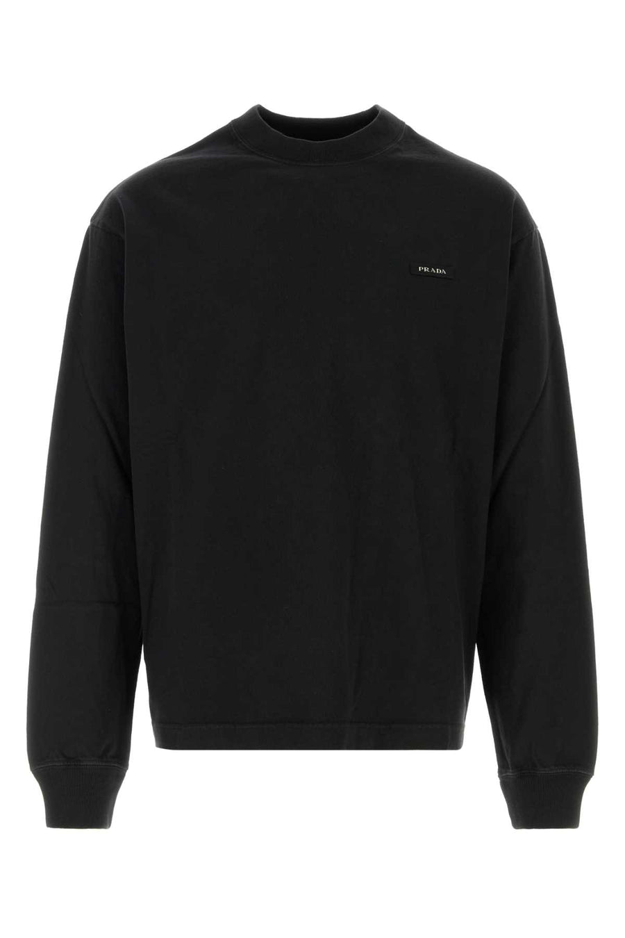 Black Cotton Sweatshirt Nero Exterior: T-shirt