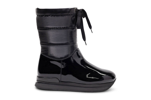 Hogan Patent leather upper boot in black