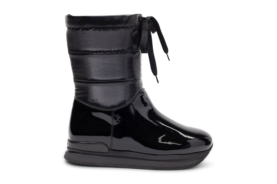 Hogan Patent leather upper boot in black