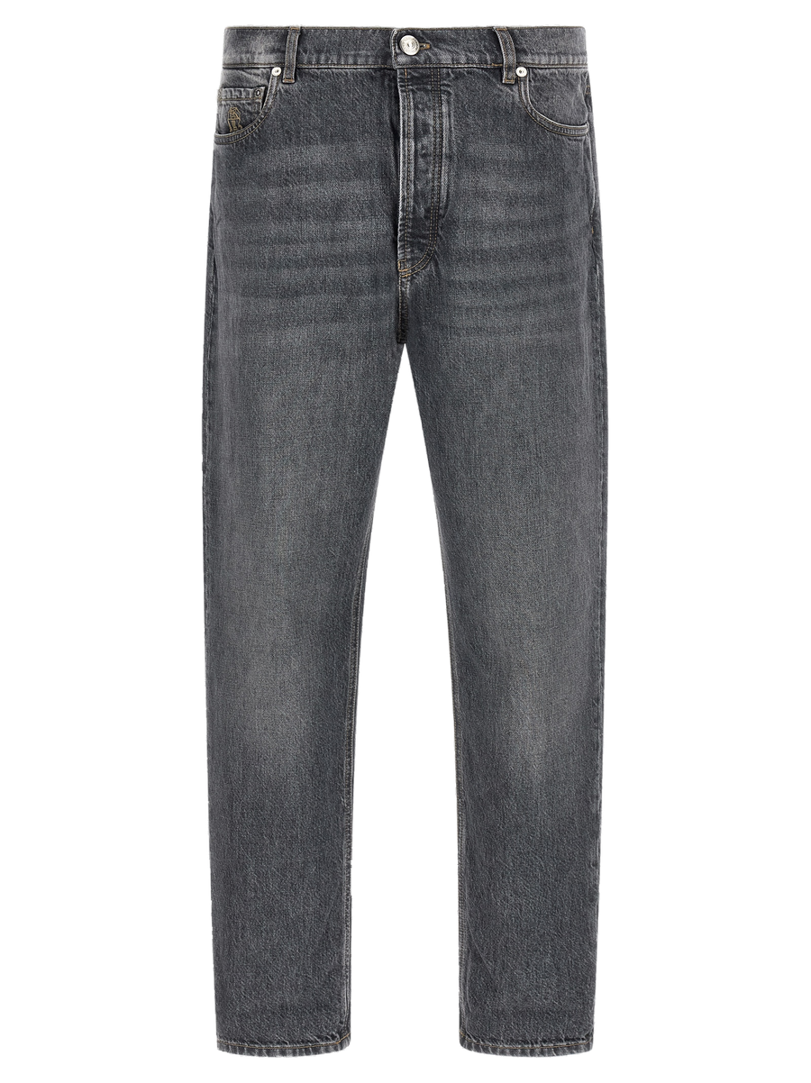 Brunello Cucinelli Pure cotton jeans in gray