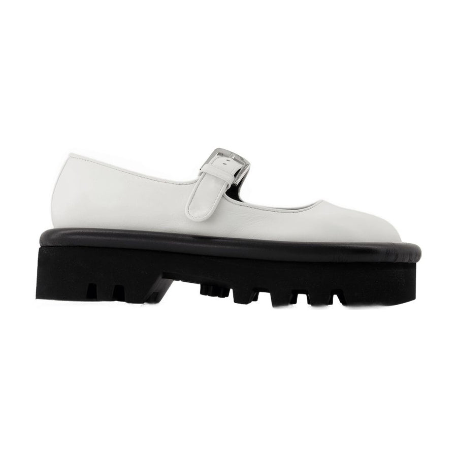 J.W. Anderson leather flat in white