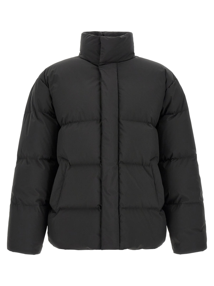 Black Polyester Full-Length Jacket Clothing