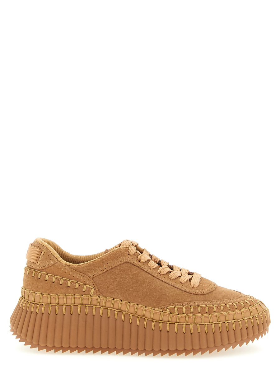Chloé 95% polyester sneaker in beige