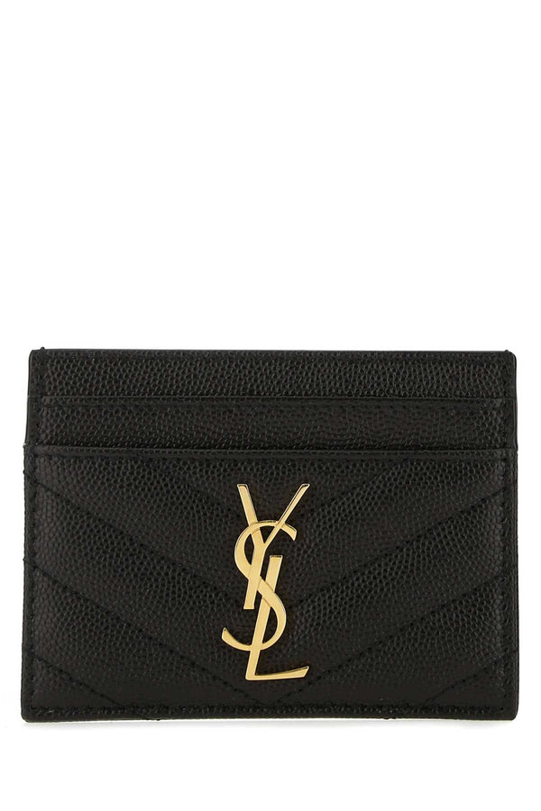 Black Leather Card Holder 1000 Portafogli