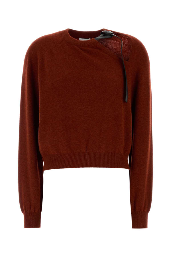 Ferragamo 68% Virgin wool 29% Cashmere 2% Nylon 1% Elastane sweater in brick