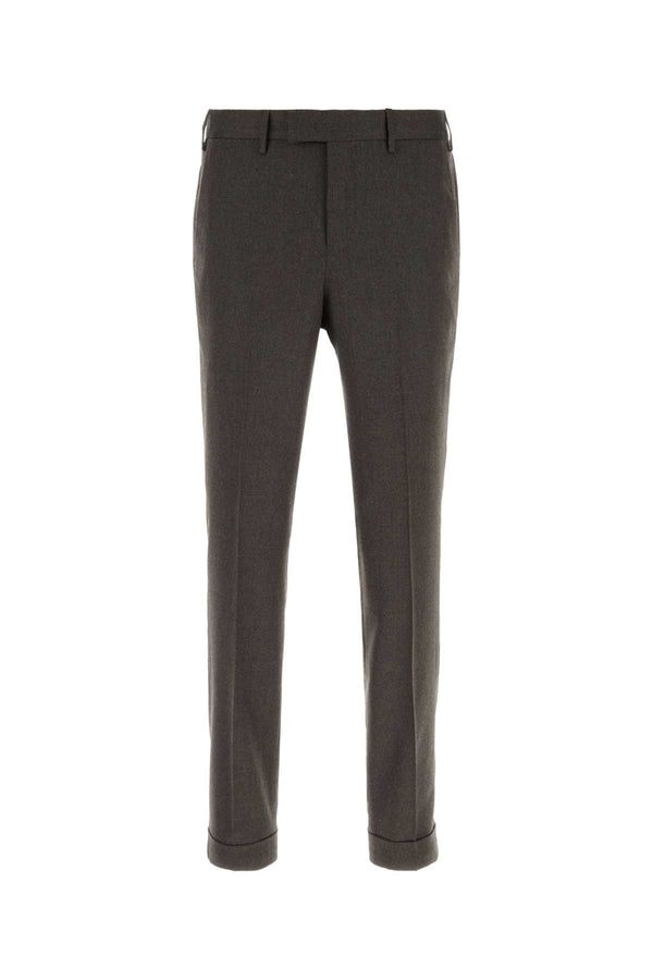 Brown Stretch Wool Pant Marronemedio Pantaloni