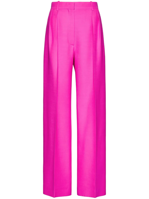 Valentino Virgin wool-silk blend trousers in pink