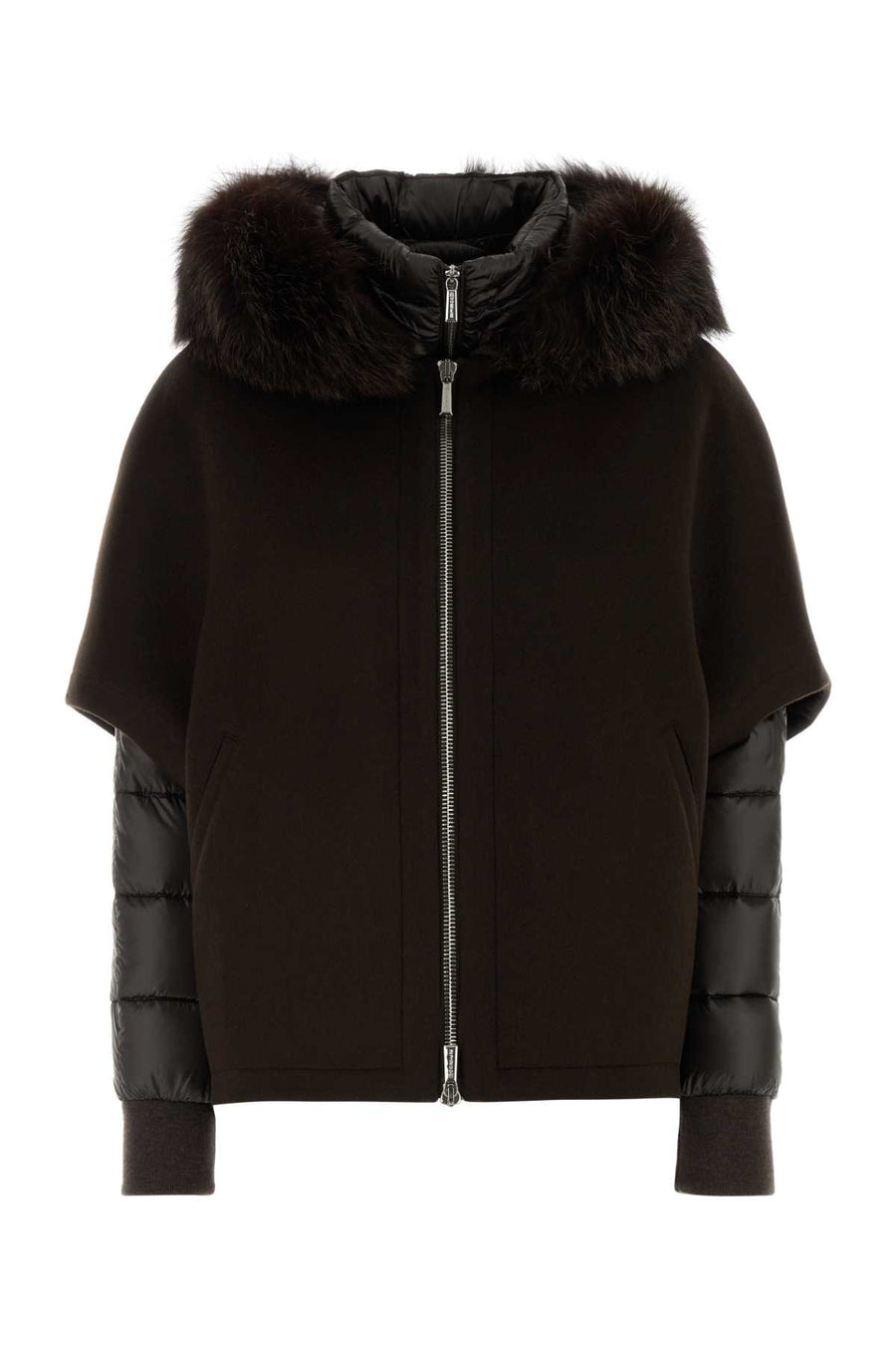 Dark Brown Polyester Pegaso Down Jacket Cioccolato Piumini