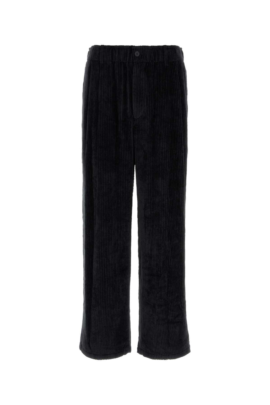 Charcoal Corduroy Wide-Leg Pant Anthracite Exterior: Viscose Pantaloni