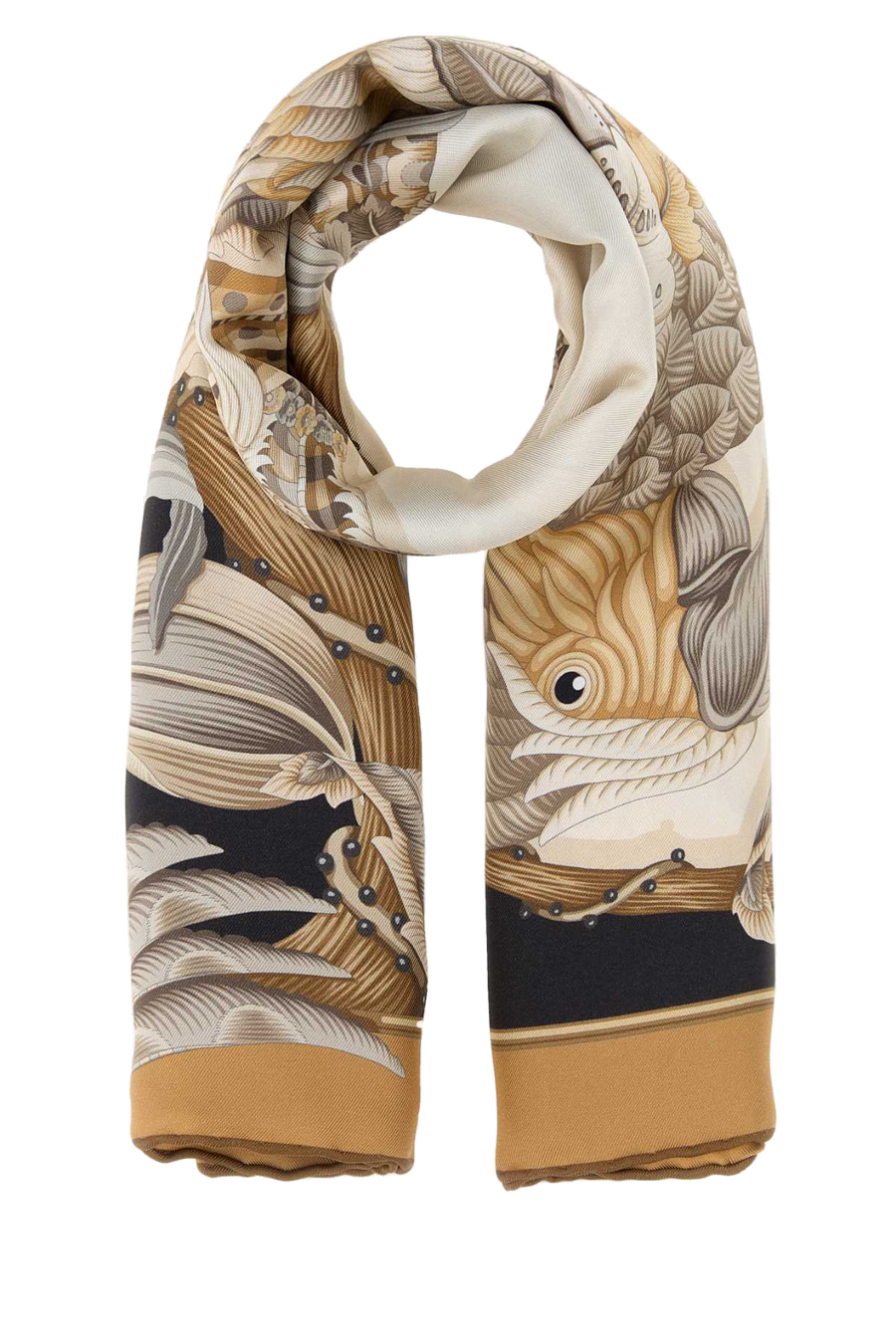 Ferragamo Beigenero 100% Silk scarf in beige