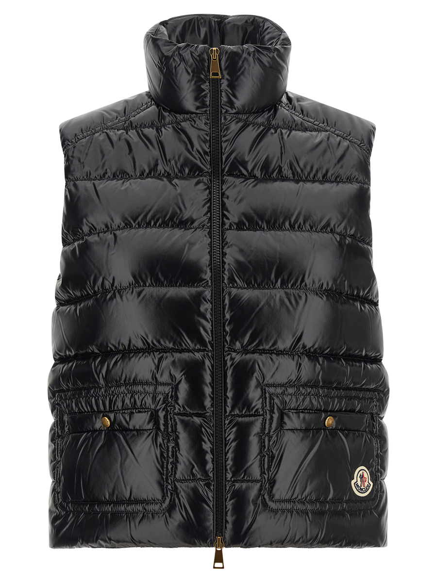 Moncler 100% polyamide vest in black
