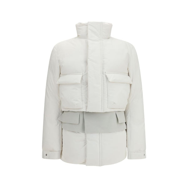White Polyester Full-Length Jacket Clothing