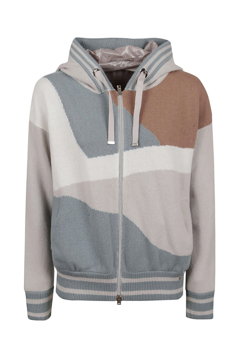 Herno 100% Wool hoodie in multicolor