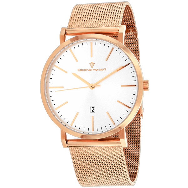 Christian Van Sant Stainless steel case and bracelet watch in rose gold