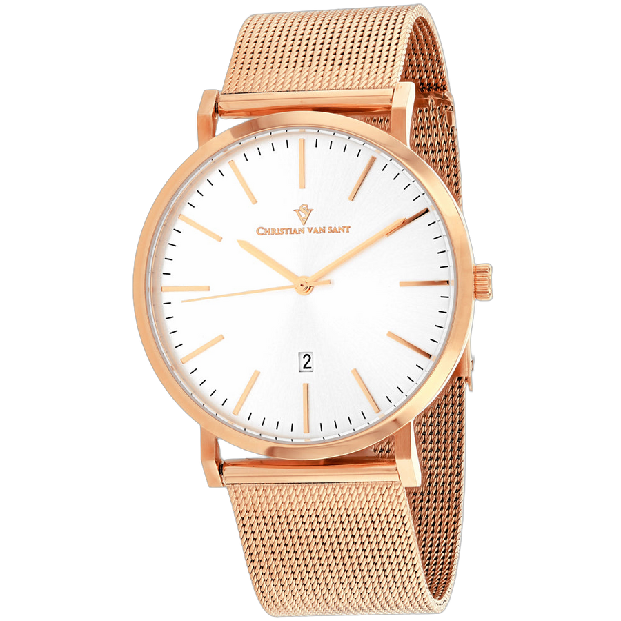 Christian Van Sant Stainless steel case and bracelet watch in rose gold