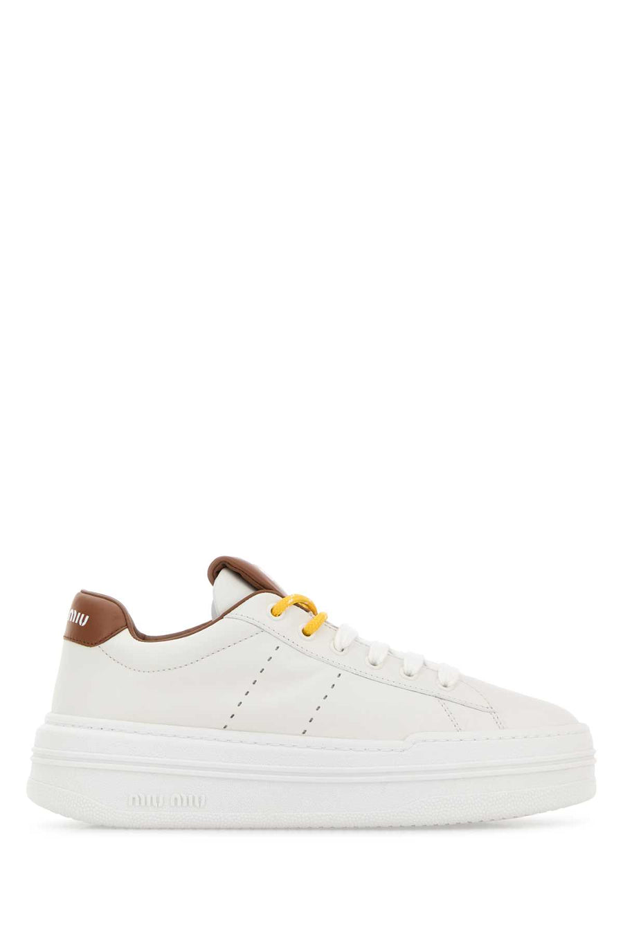 Miu Miu Exterior: 100% Leather sneaker in white