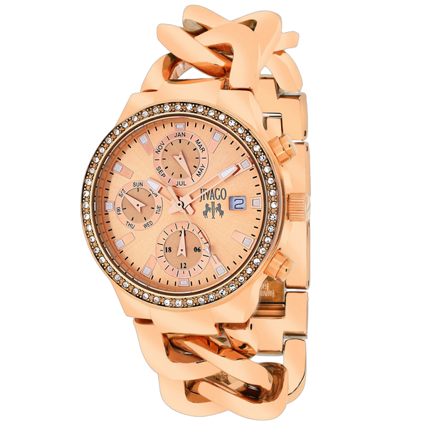 Jivago Stainless steel case watch in rose gold
