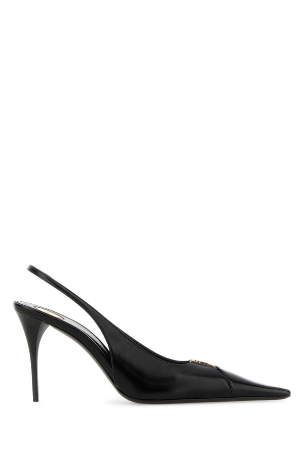Black Leather Babylone 90 Pumps Neronero Scarpe Con Tacco