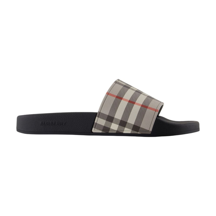 Burberry Synthetic leather slide in gray