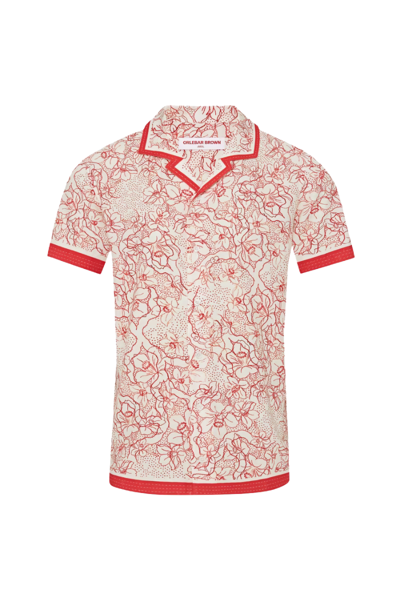 Orlebar Brown 80% Viscose polo in red
