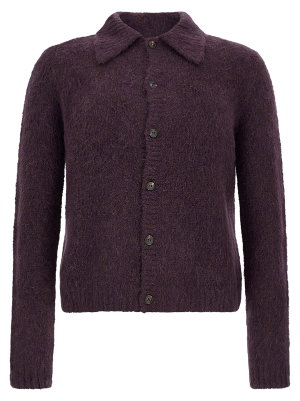 Purple Wool Cardigan Clothing