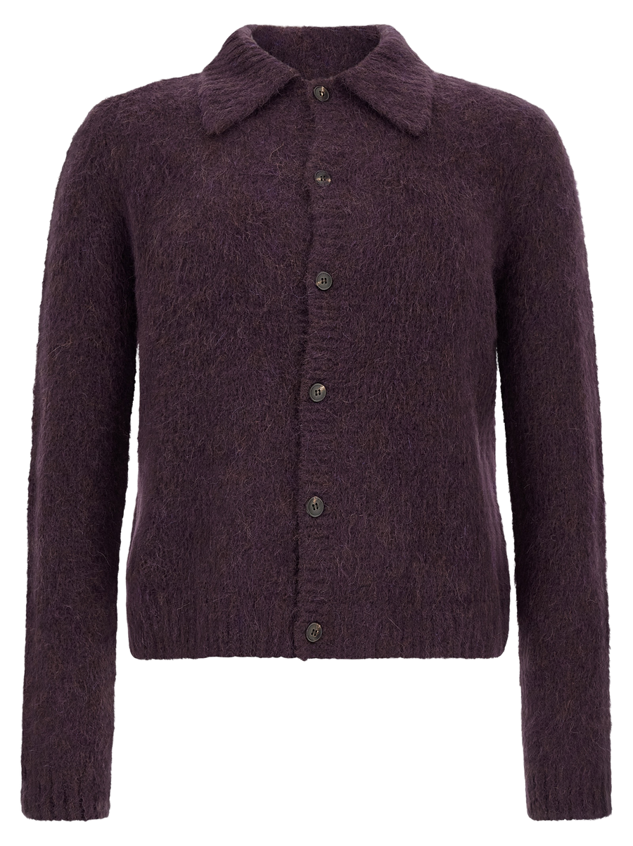 Purple Wool Cardigan Clothing