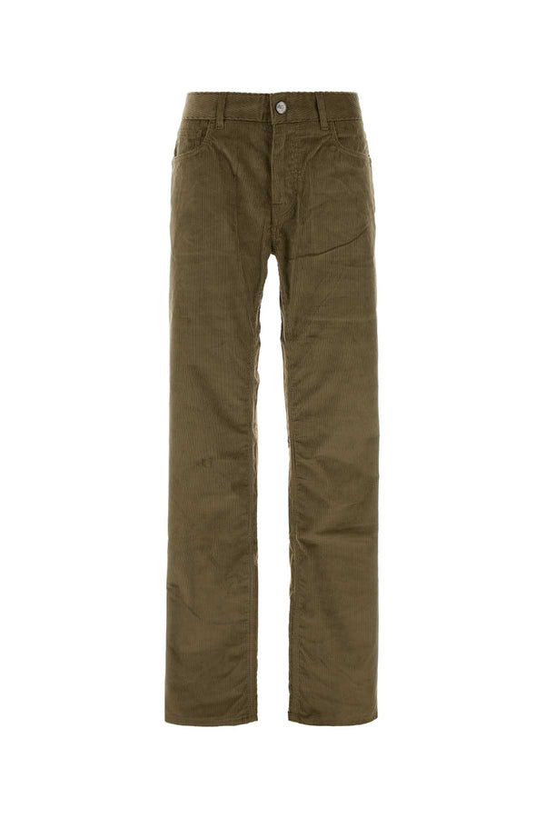 Army Green Stretch Corduroy Pant M0124 Exterior: Cotton Elastane Jean