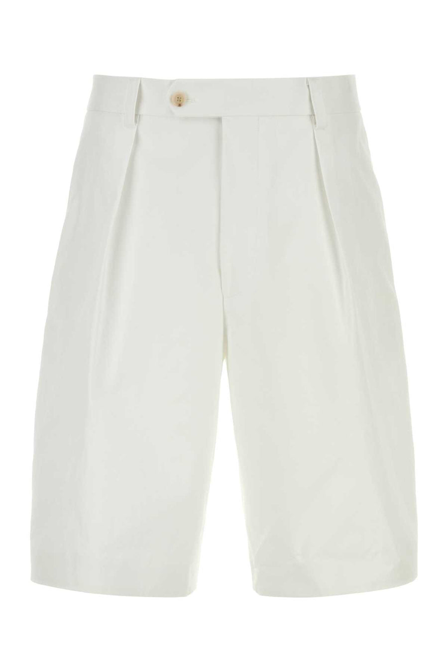 White Cotton Bermuda Shorts Exterior