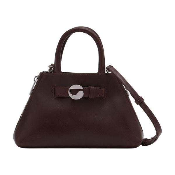 Coperni calfskin top handle bag in brown
