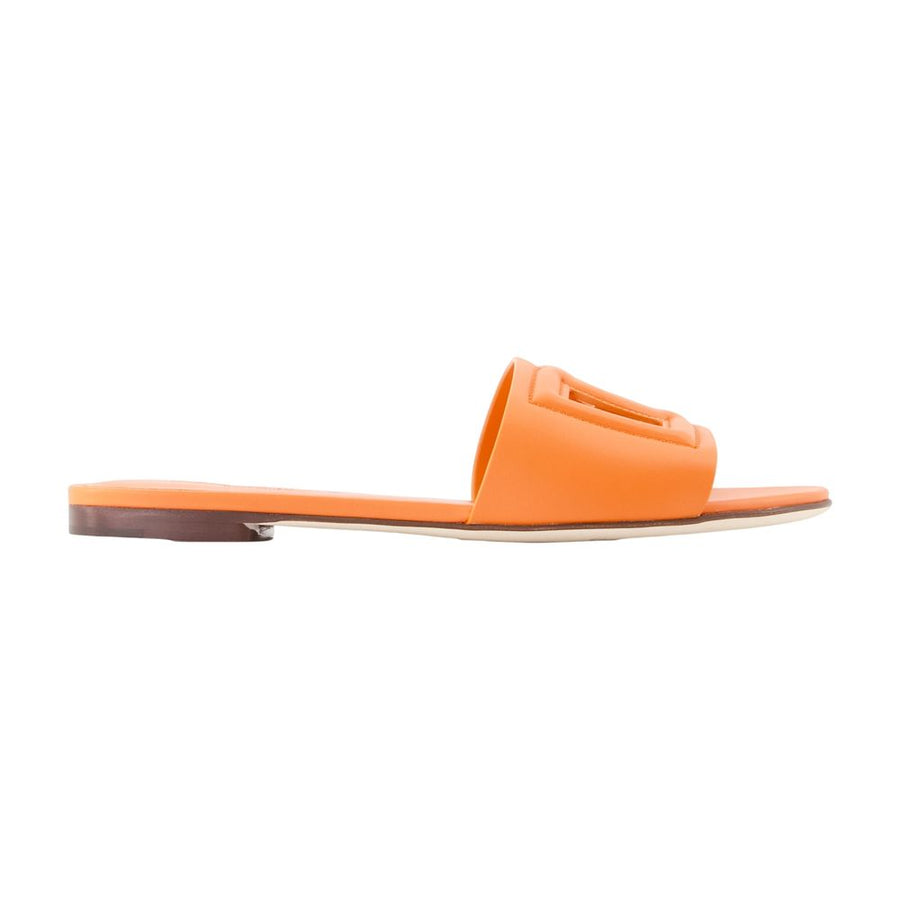 Bianca Sandals - Dolce&gabbana Leather Orange Calfskin Shoes /